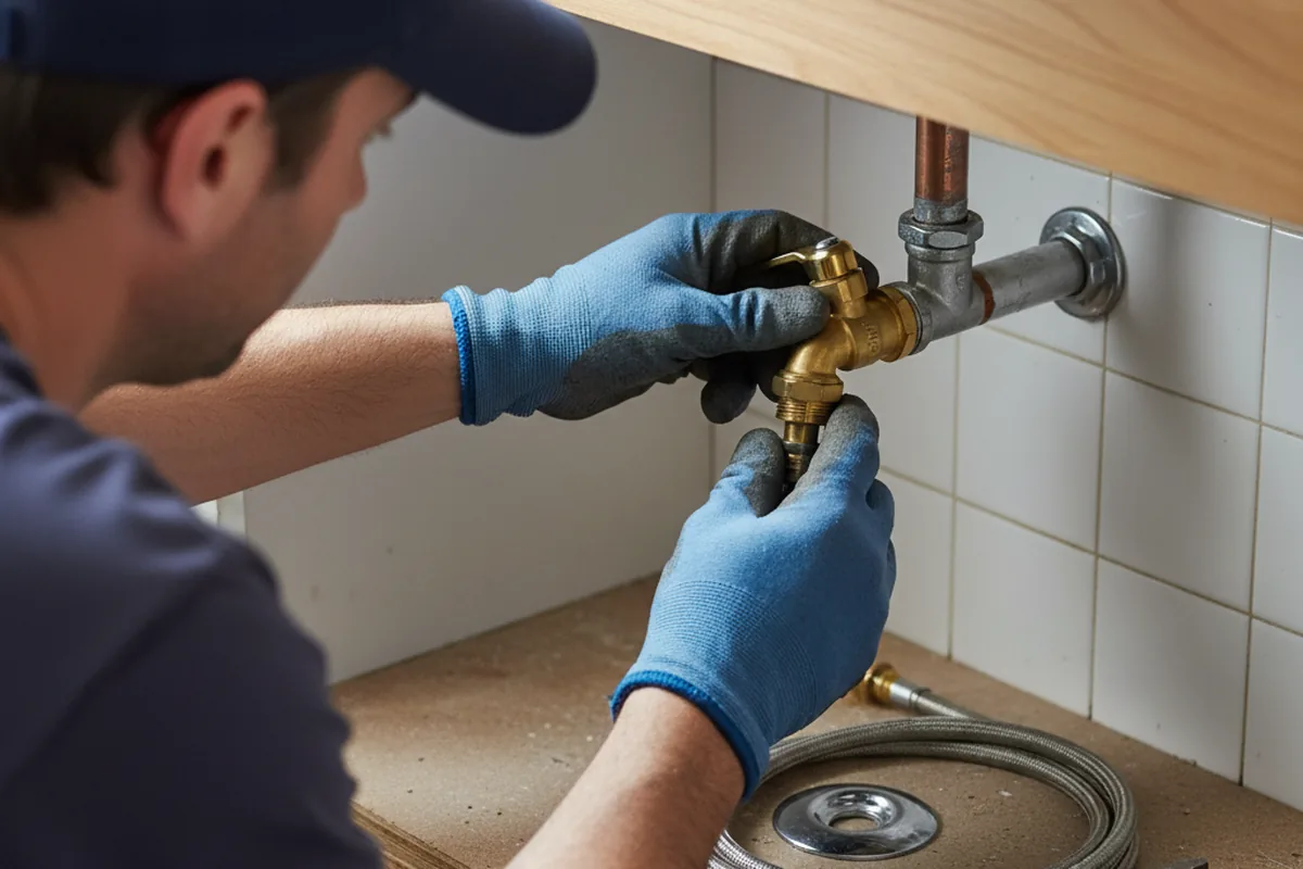 Shutoff valve and fitting work during Emergency Plumbing in Wellborn